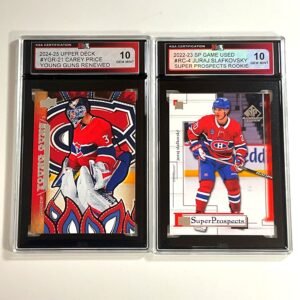 2024-25 UD Young Guns Renewed & SP Game Used Super Prospects - Carey Price & Juraj Slafkovsky KSA 10 2-Card Bundle