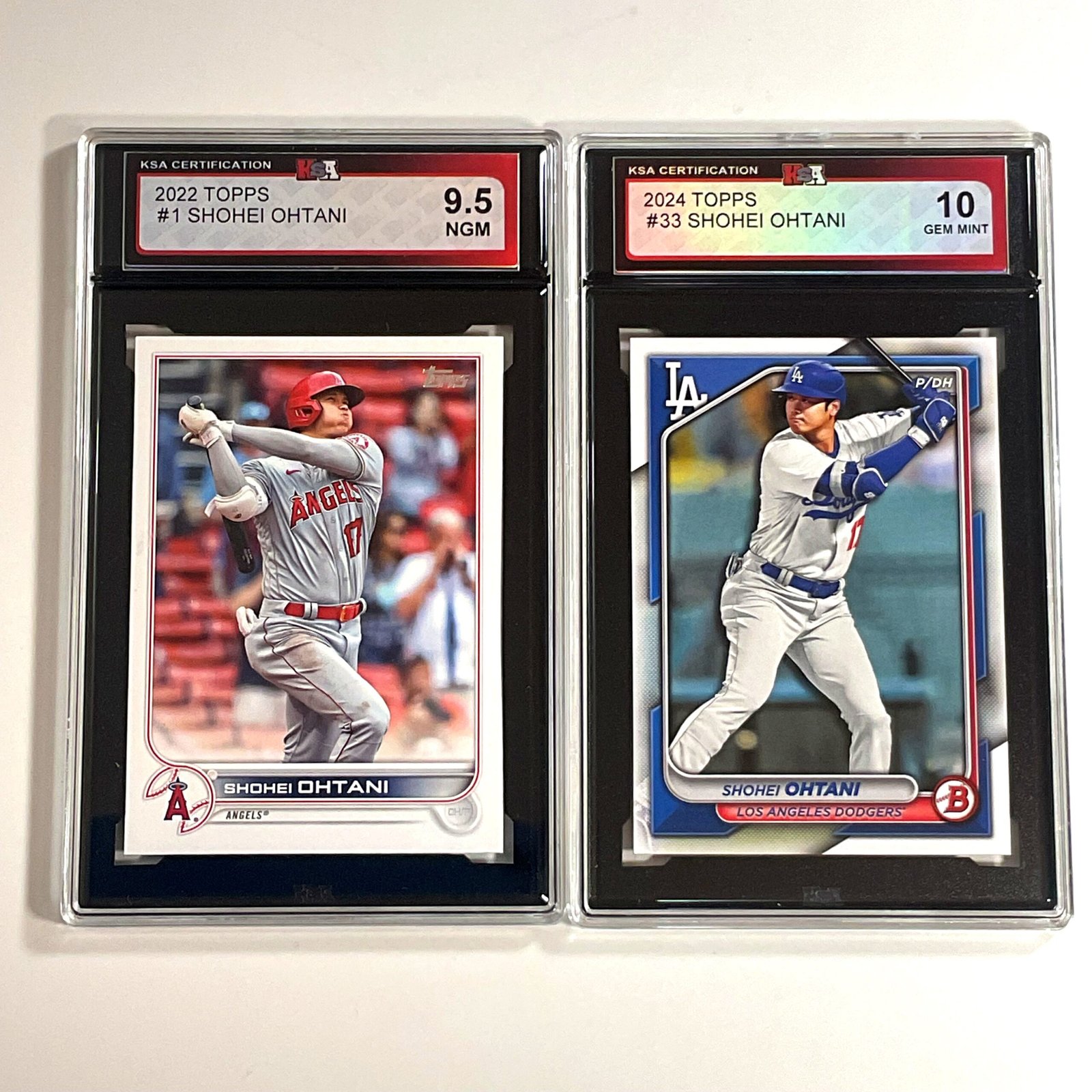 2022 Topps & 2024 Topps Shohei Ohtani 2-Card Bundle