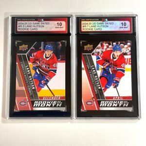2024-25 UD Game Dated Lane Hutson Rookie of the Month - December & April 2-Card Bundle