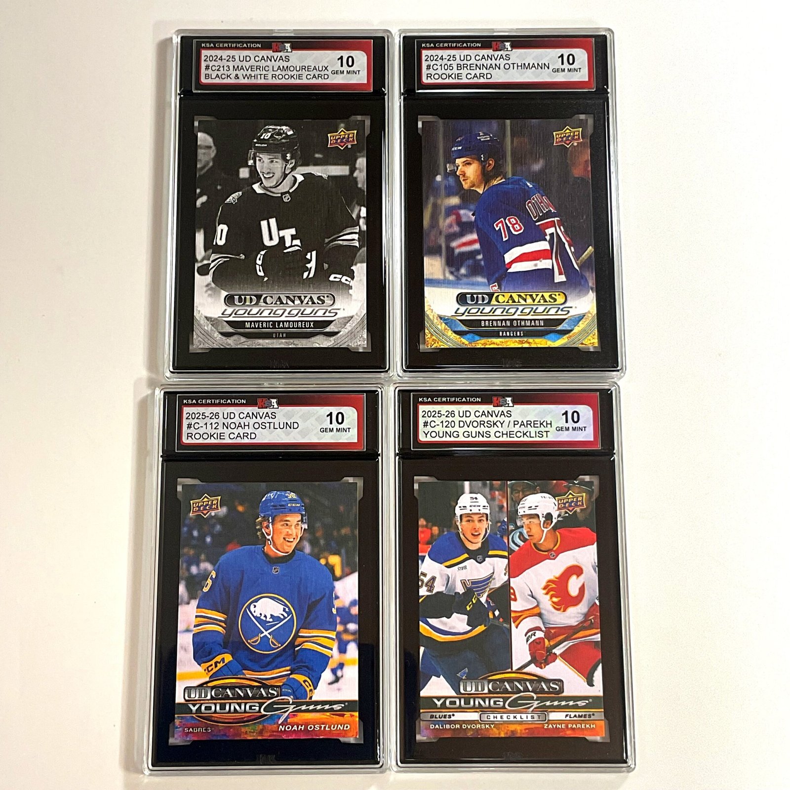 4-Pack Young Guns UD Canvas Bundle – Lamoureux, Othmann, Ostlund & Dvorsky/Parekh