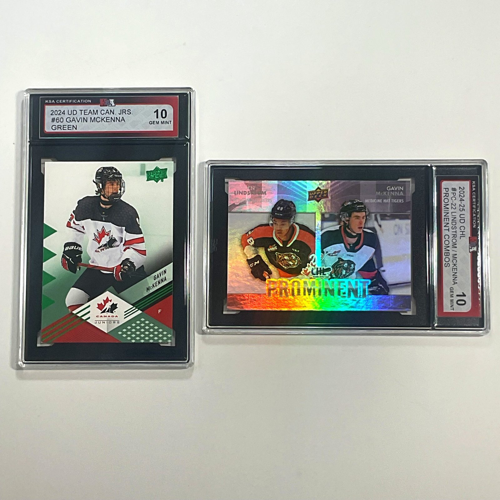 Gavin McKenna 2-Card Pack – UD Team Canada Green & Prominent Combos KSA 10