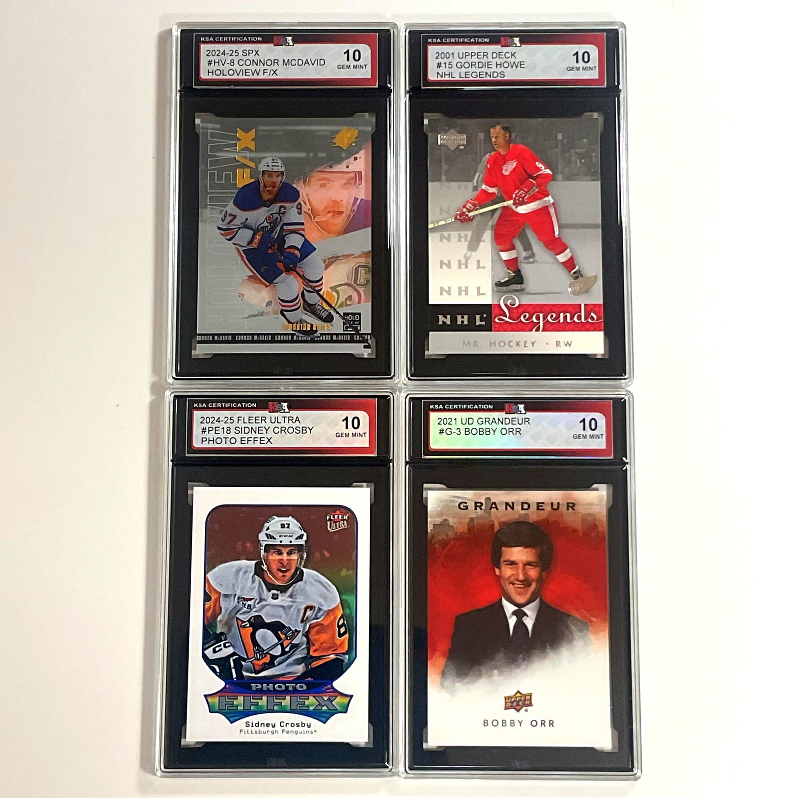 4-Card Hall of Fame Bundle – McDavid, Howe, Crosby, Orr KSA 10