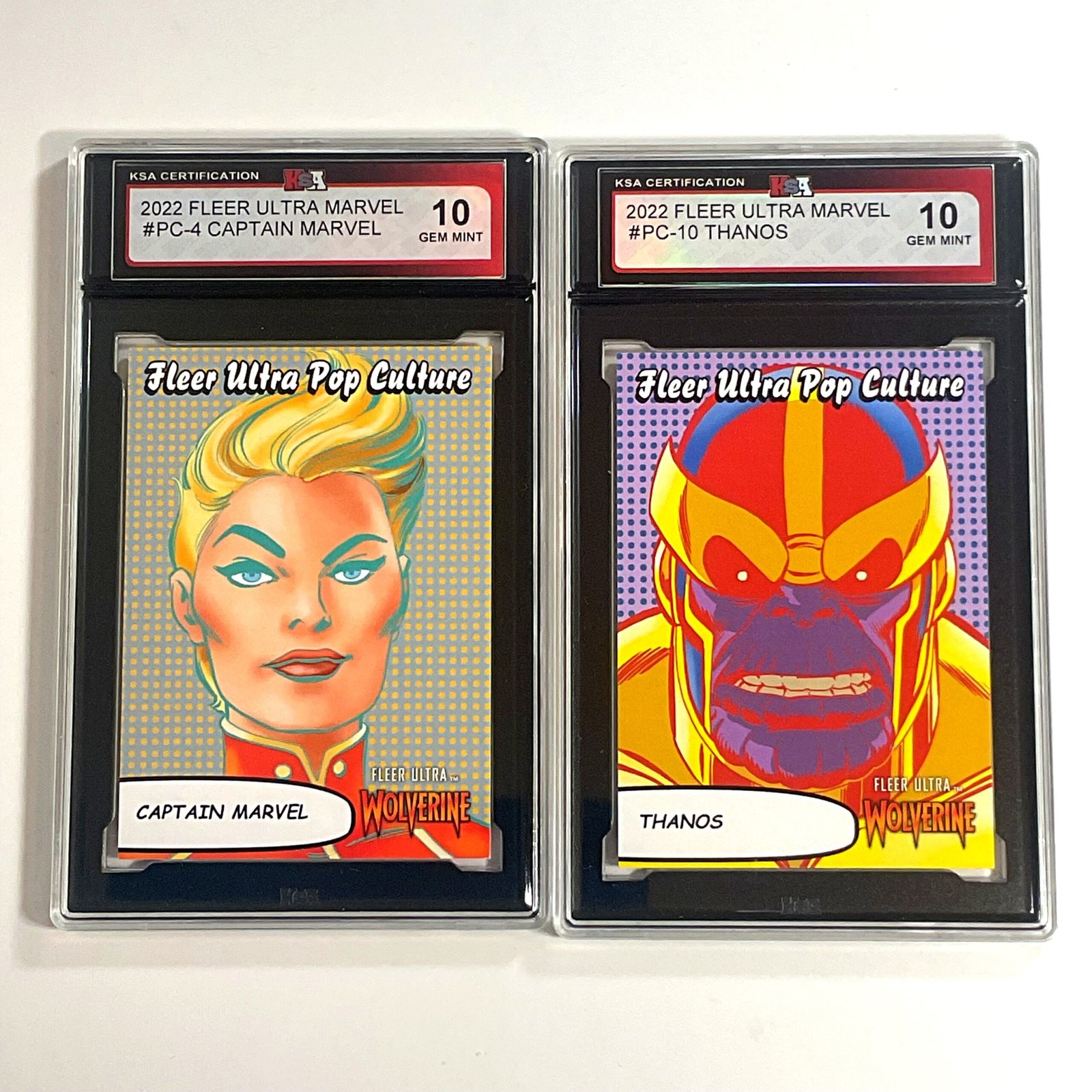 2022 Fleer Ultra Marvel Pop Culture – Captain Marvel & Thanos KSA 10 2-Card Bundle