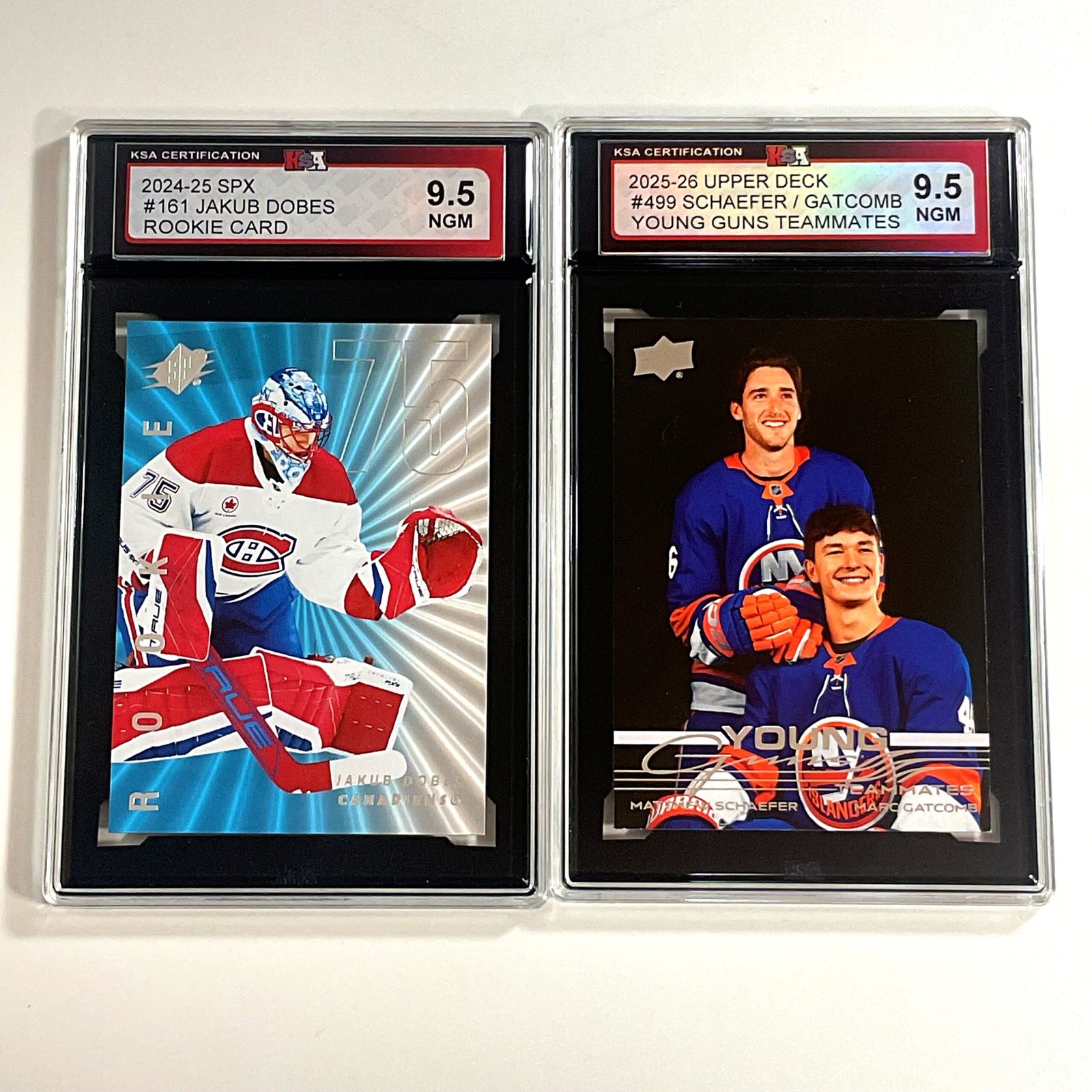 Jakub Dobes Rookie & Schaefer/Gatcomb Young Guns Teammates 2-Card Bundle