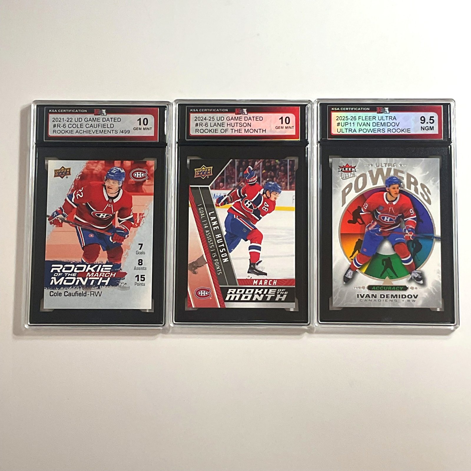 3-Card Rookie Bundle – Caufield, Hutson, Demidov KSA/NGM