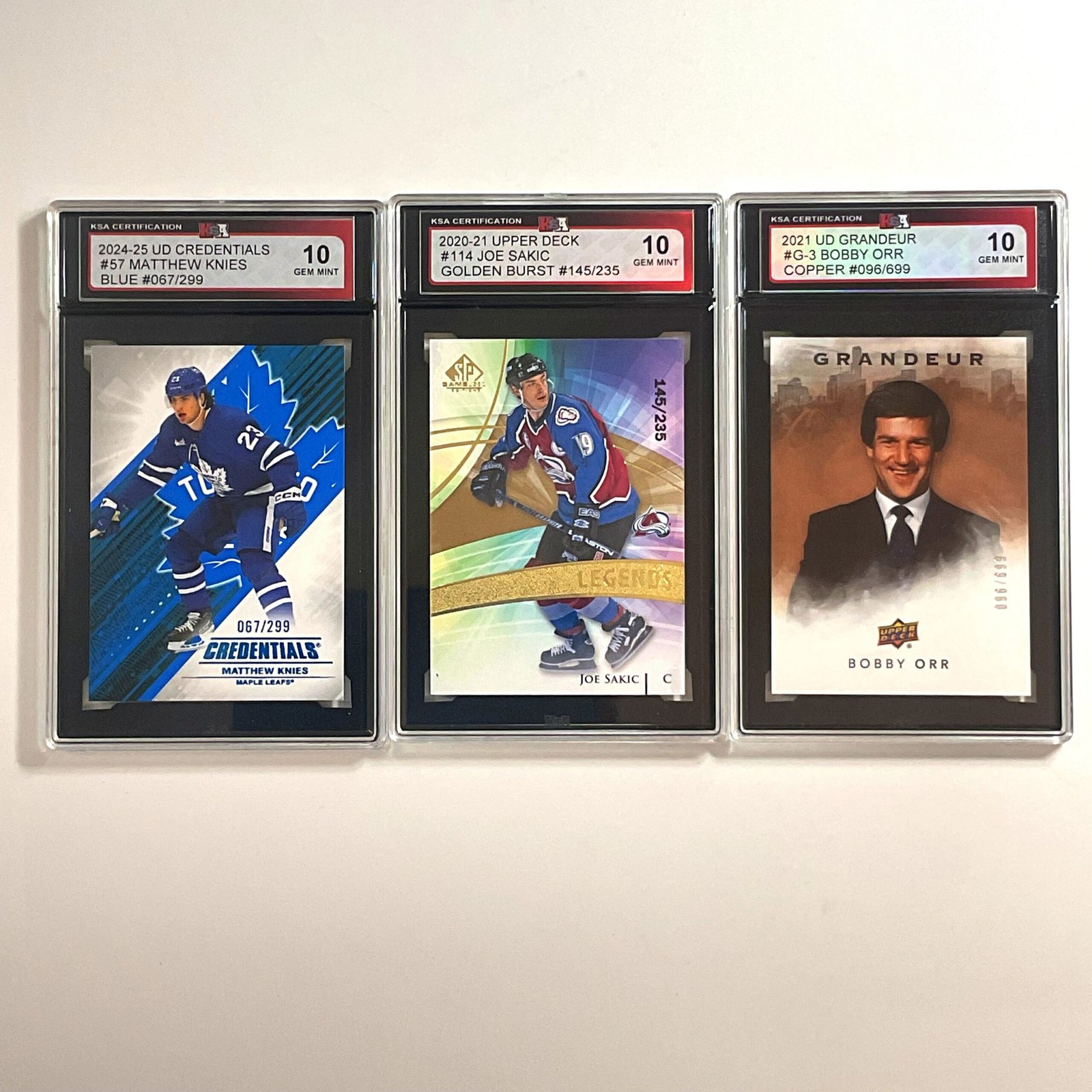 3-Pack Numbered Bundle – Knies, Sakic, Orr KSA 10