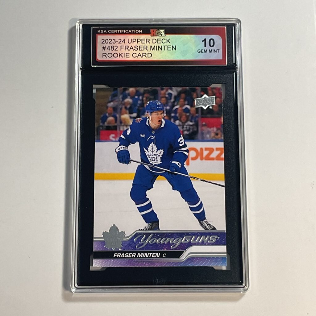 2023-24 Upper Deck Fraser Minten #482 Young Guns Rookie Card KSA 10