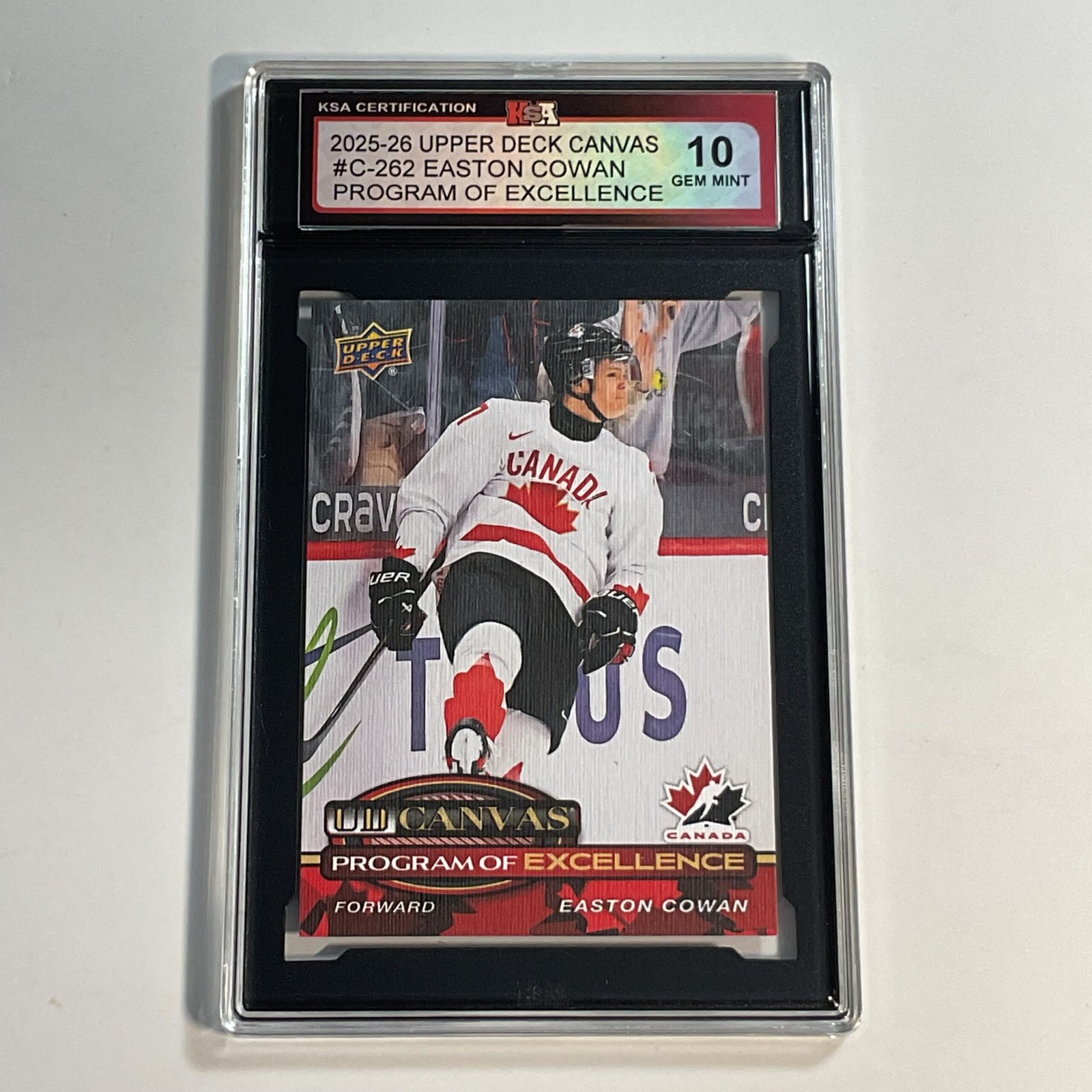 2025-26 Upper Deck Canvas Easton Cowan #C-262 Program of Excellence KSA 10