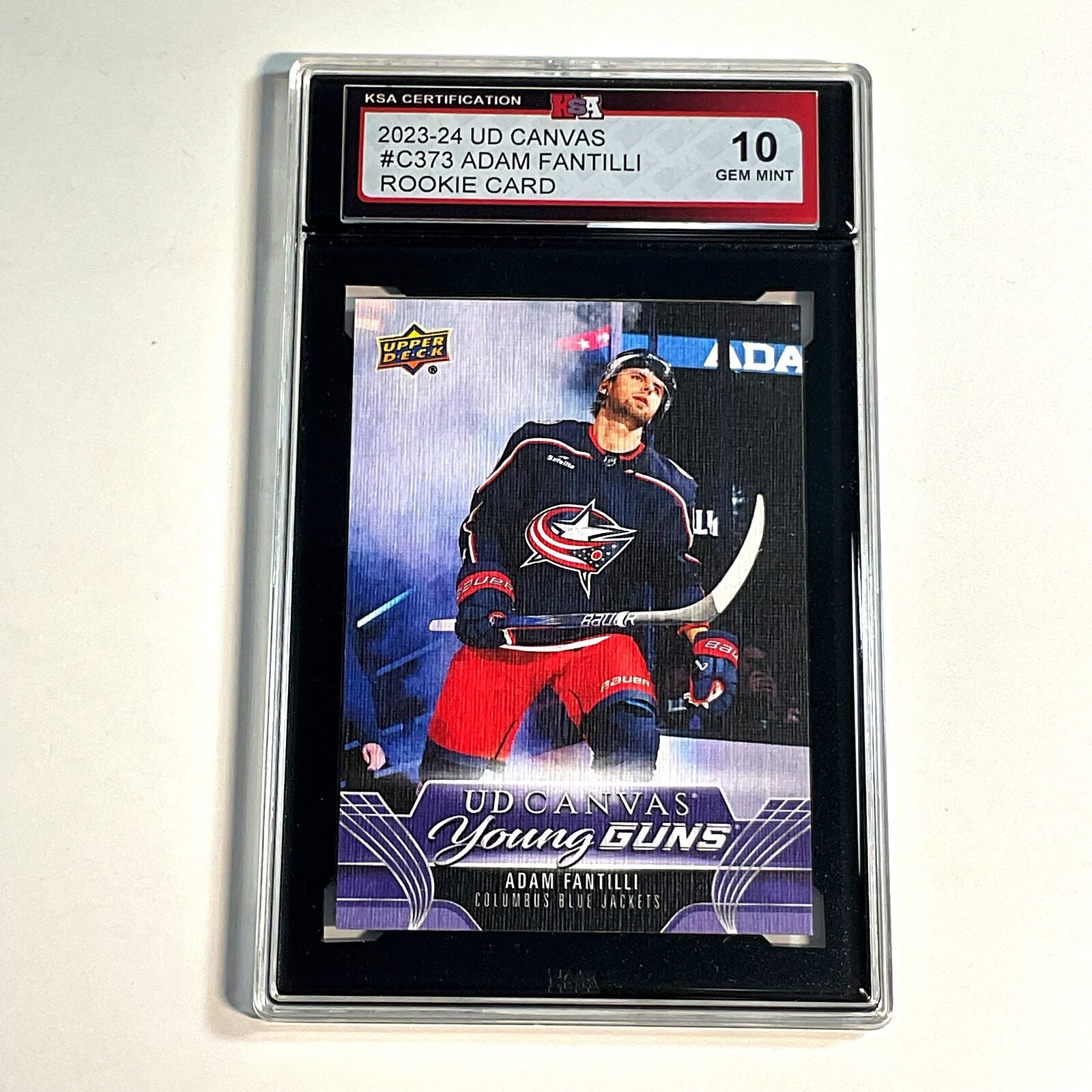 2023-24 UD Canvas Adam Fantilli #C373 Young Guns Canvas Rookie KSA 10