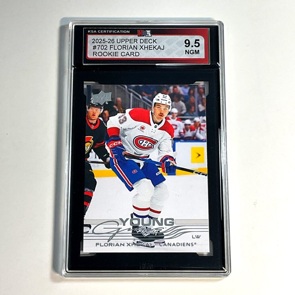 2025-26 Upper Deck Florian Xhekaj #702 Young Guns Rookie Card KSA 9.5