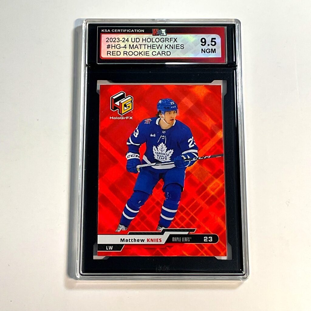 2023-24 UD HoloGrFx Matthew Knies #HG-4 Red Rookie Card KSA 9.5