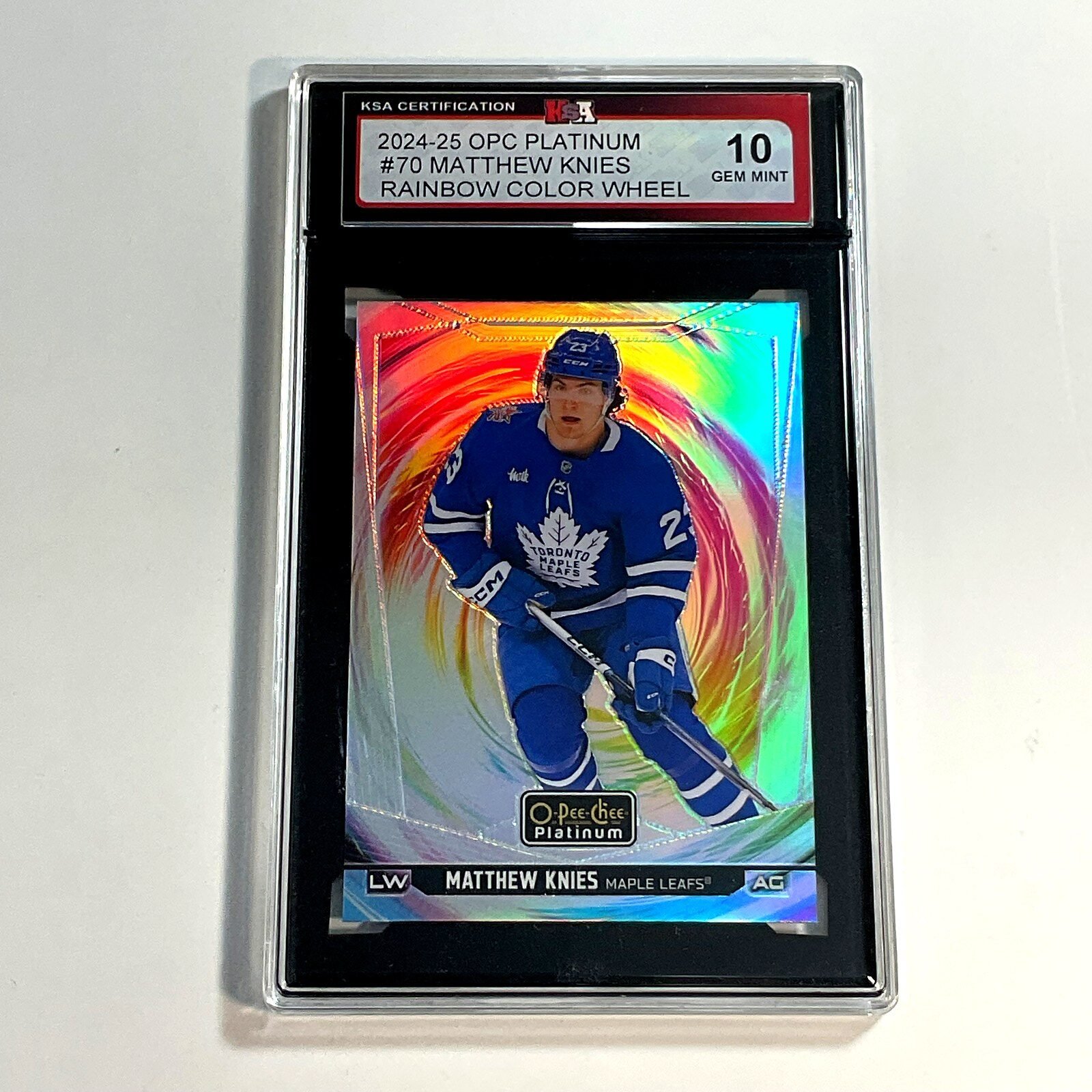 2024-25 OPC Platinum Matthew Knies #70 Rainbow Color Wheel KSA 10