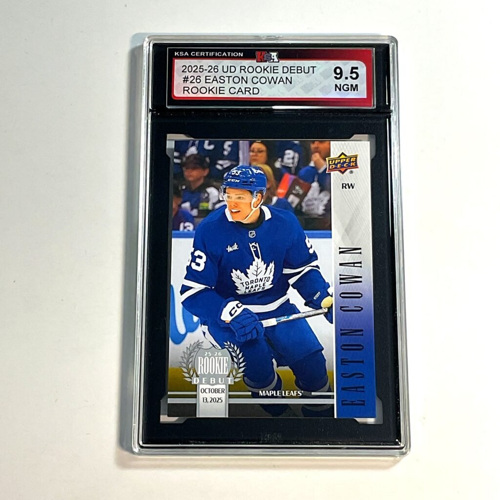 2025-26 UD Rookie Debut Easton Cowan #26 Rookie Card KSA 9.5