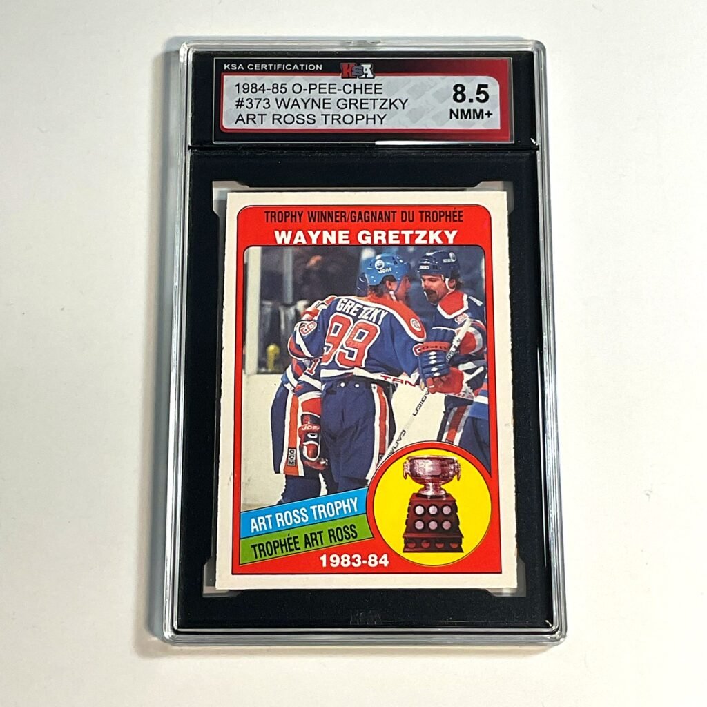 1984-85 O-Pee-Chee Wayne Gretzky #373 Art Ross Trophy KSA 8.5