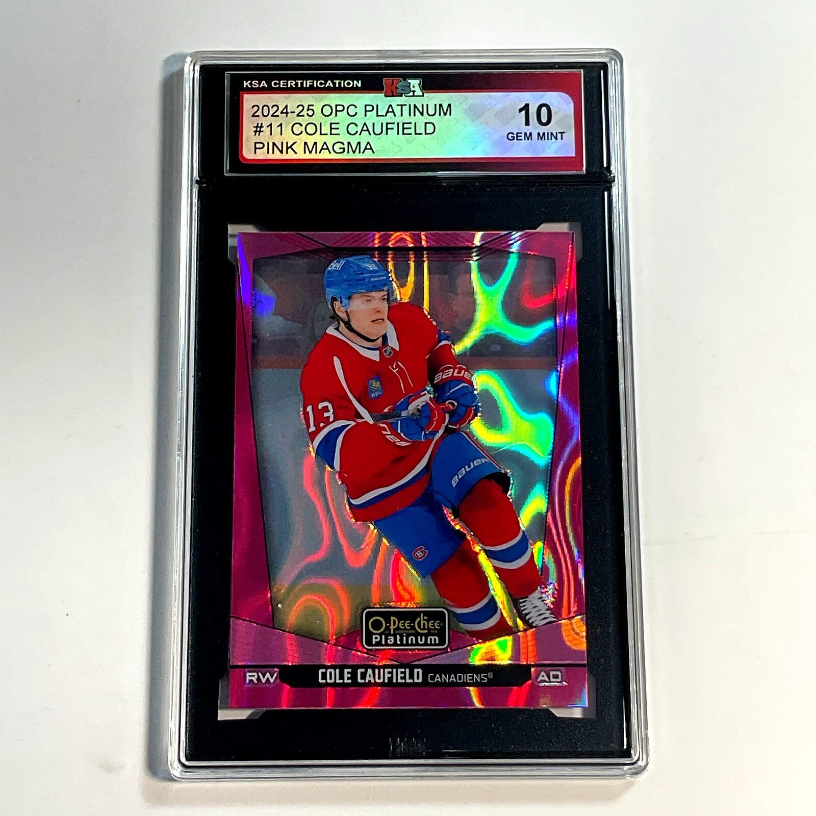 2024-25 OPC Platinum Cole Caufield #11 Pink Magma KSA 10