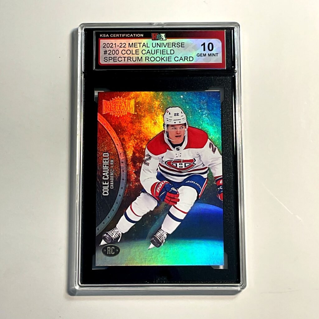 2021-22 Metal Universe Cole Caufield #200 Spectrum Rookie Card KSA 10