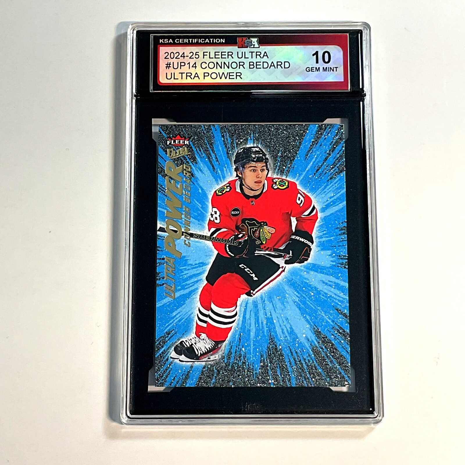 2024-25 Fleer Ultra Connor Bedard #UP14 Ultra Power KSA 10