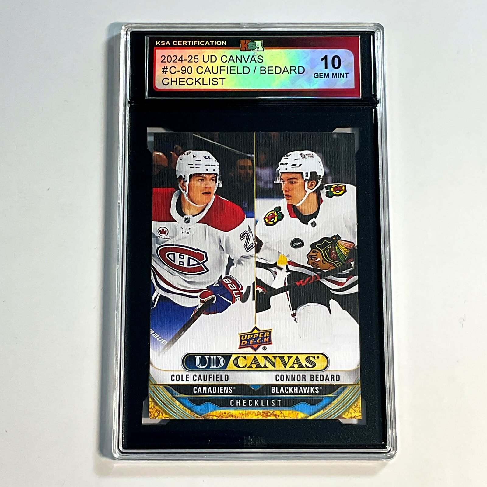 2024-25 UD Canvas Cole Caufield / Connor Bedard #C-90 Checklist KSA 10