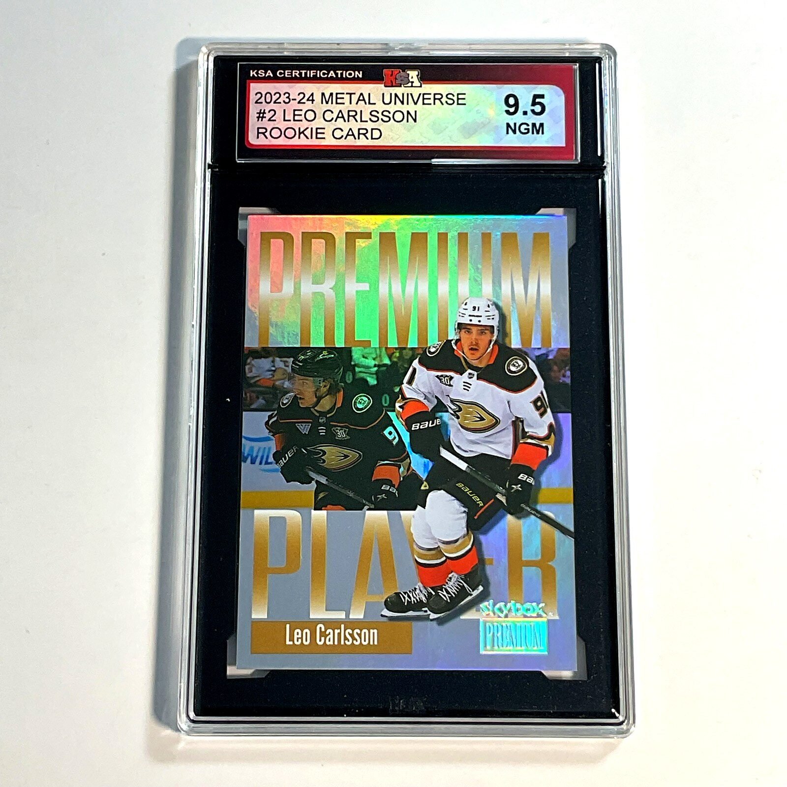 2023-24 Metal Universe Leo Carlsson #2 Rookie Card KSA 9.5