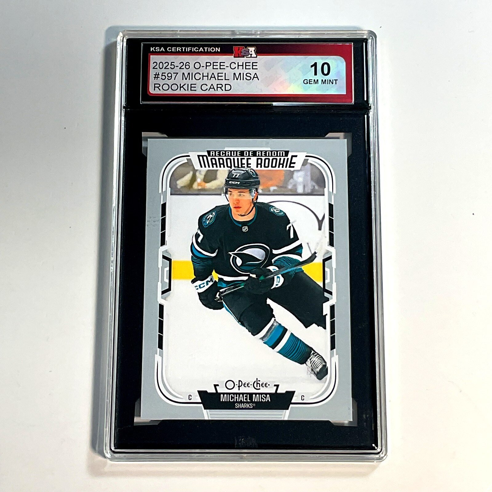 2025-26 O-Pee-Chee Michael Misa #597 Rookie Card KSA 10