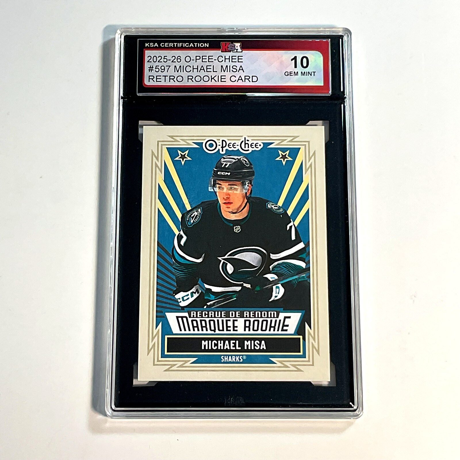 2025-26 O-Pee-Chee Michael Misa #597 Retro Rookie Card KSA 10