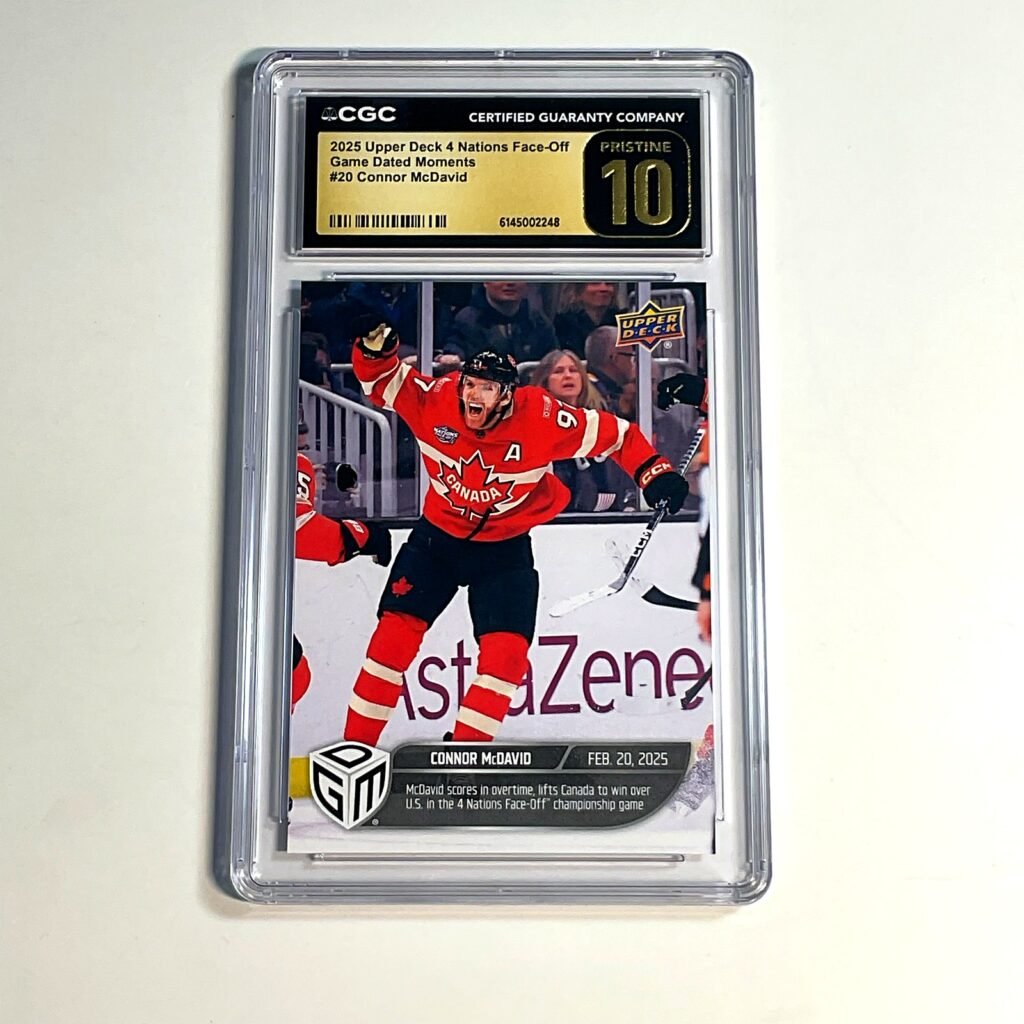 2025 Upper Deck 4 Nations Face-Off Connor McDavid #20 Game Dated Moments CGC Pristine 10