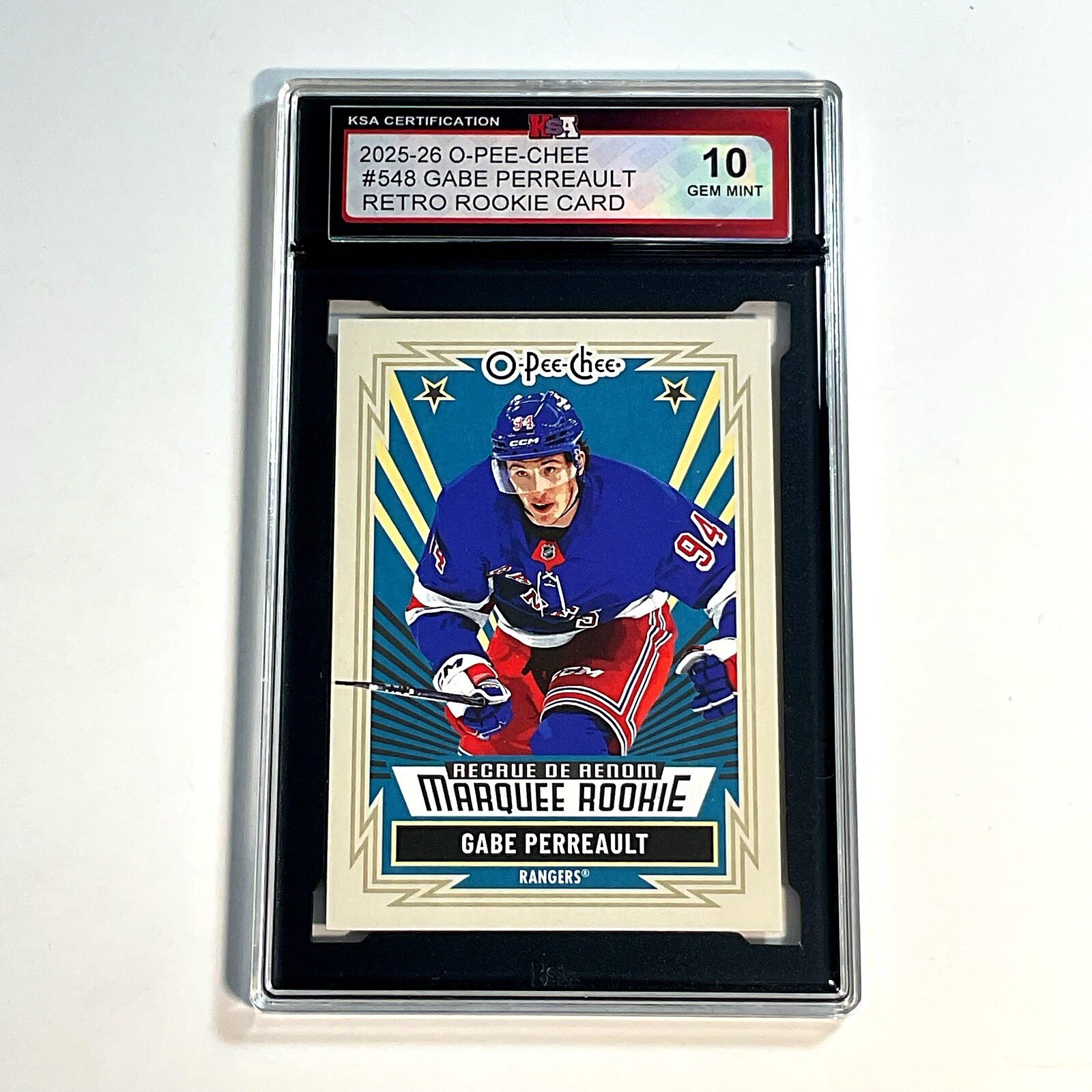 2025-26 O-Pee-Chee Gabe Perreault #548 Retro Rookie Card KSA 10