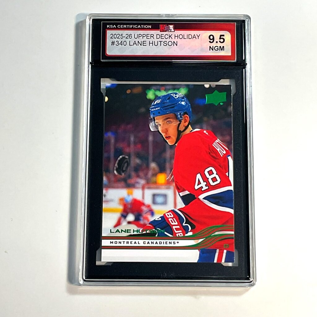 2025-26 Upper Deck Holiday Lane Hutson #340 KSA 9.5