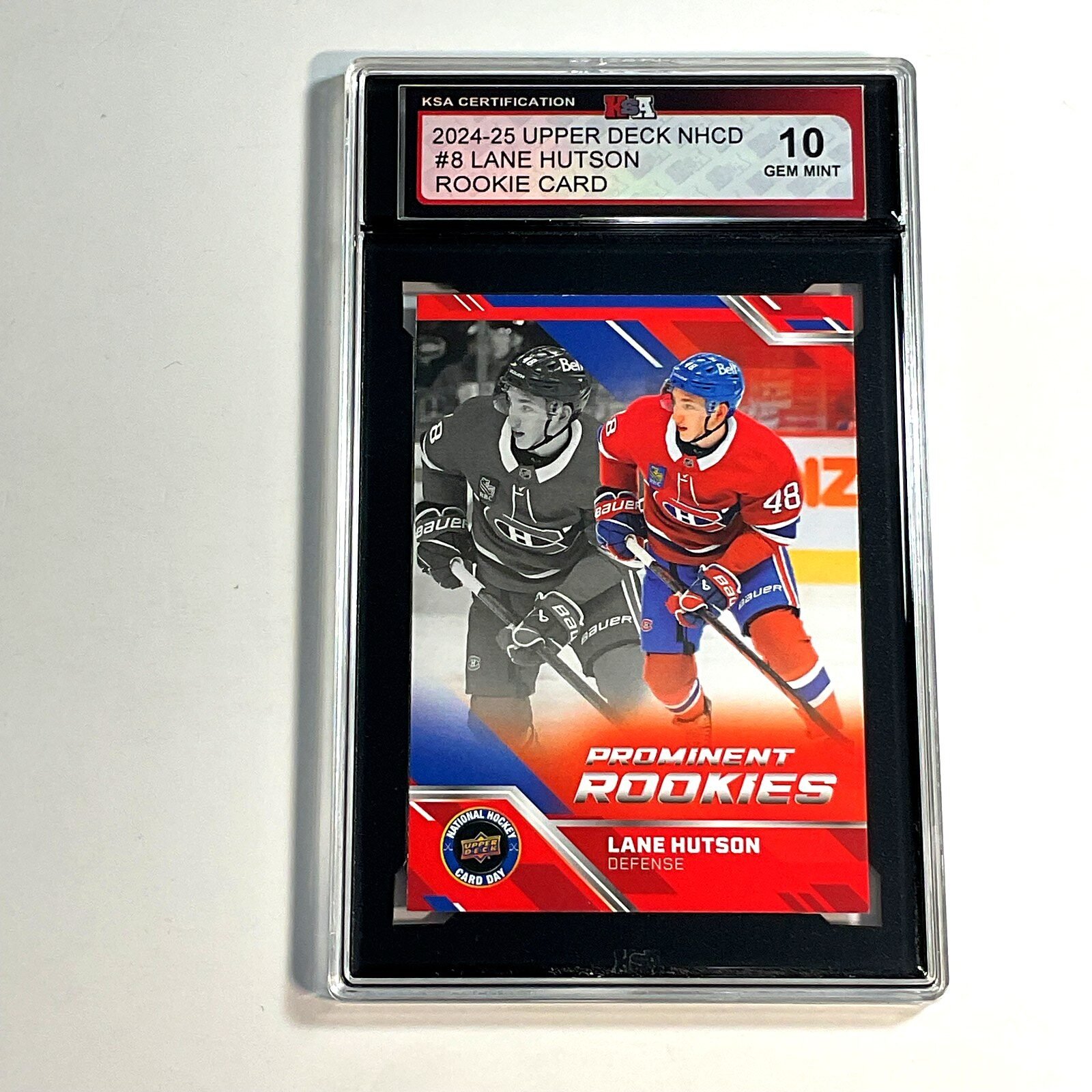 2024-25 UD NHCD Lane Hutson #8 Rookie Card KSA 10