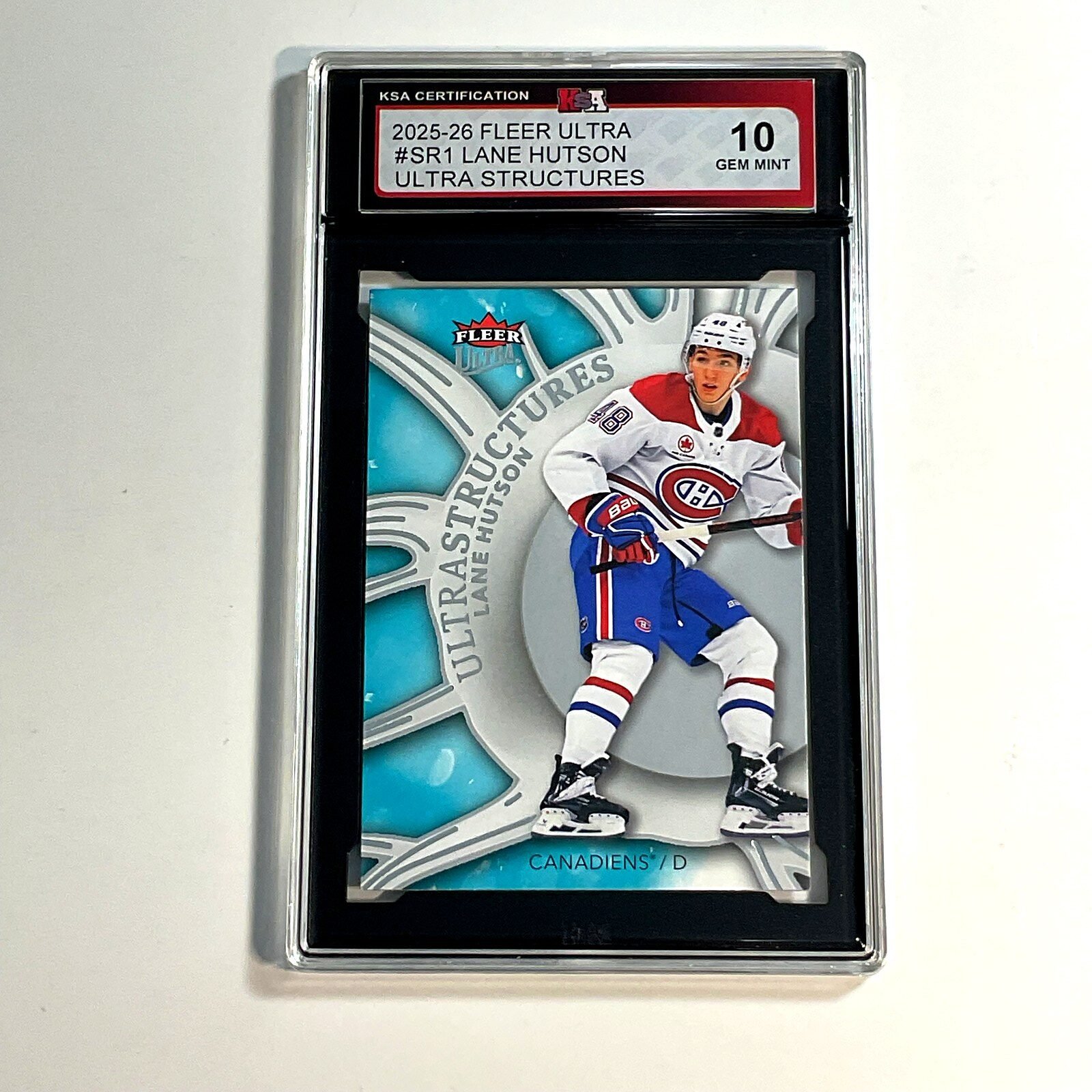 2025-26 Fleer Ultra Lane Hutson #SR1 Ultra Structures KSA 10