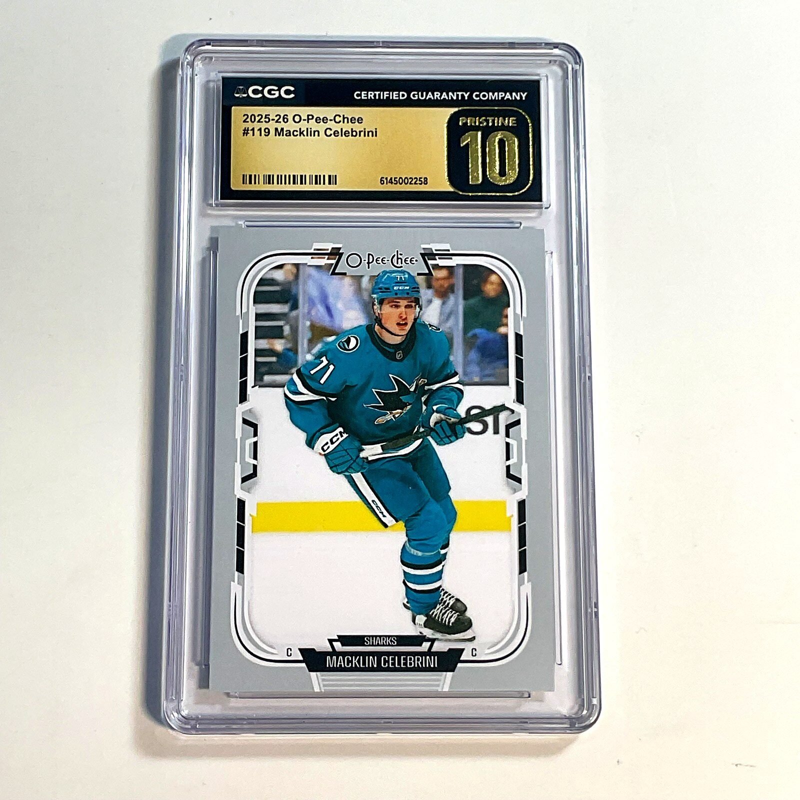2025-26 O-Pee-Chee Macklin Celebrini #119 CGC Pristine 10