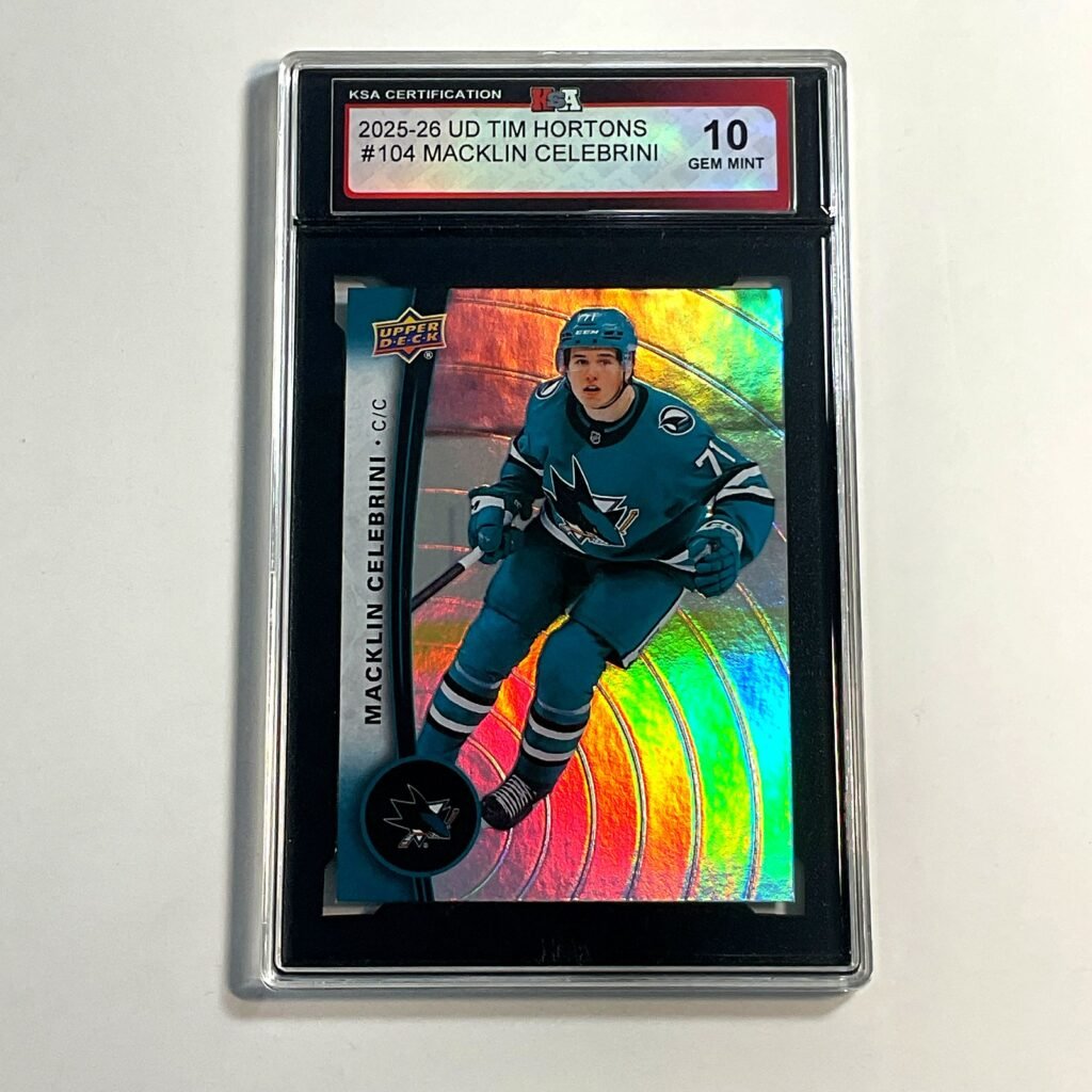 2025-26 UD Tim Hortons Macklin Celebrini #104 KSA 10