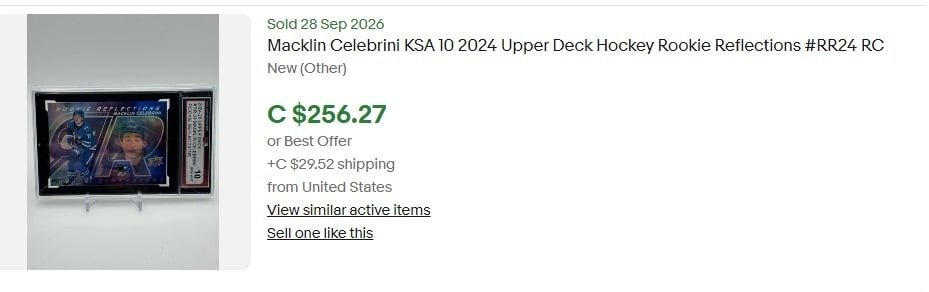 eBay sold comp