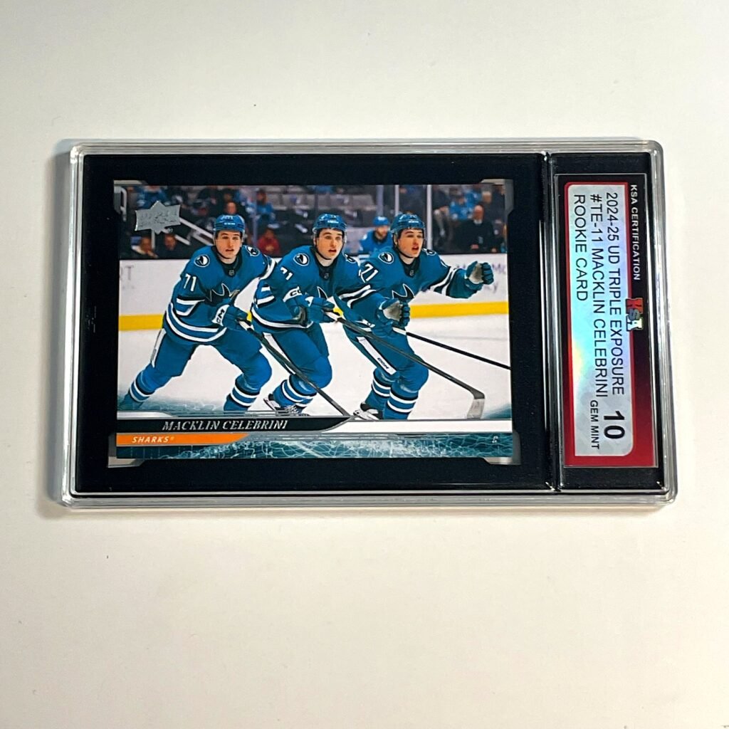 2024-25 UD Triple Exposure Macklin Celebrini #TE-11 Rookie Card KSA 10