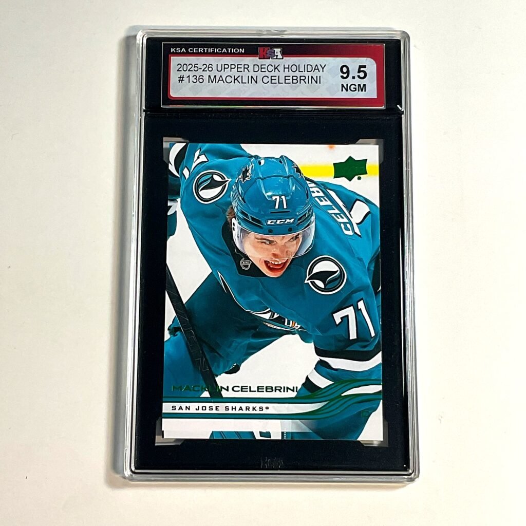 2025-26 Upper Deck Holiday Macklin Celebrini #136 KSA 9.5