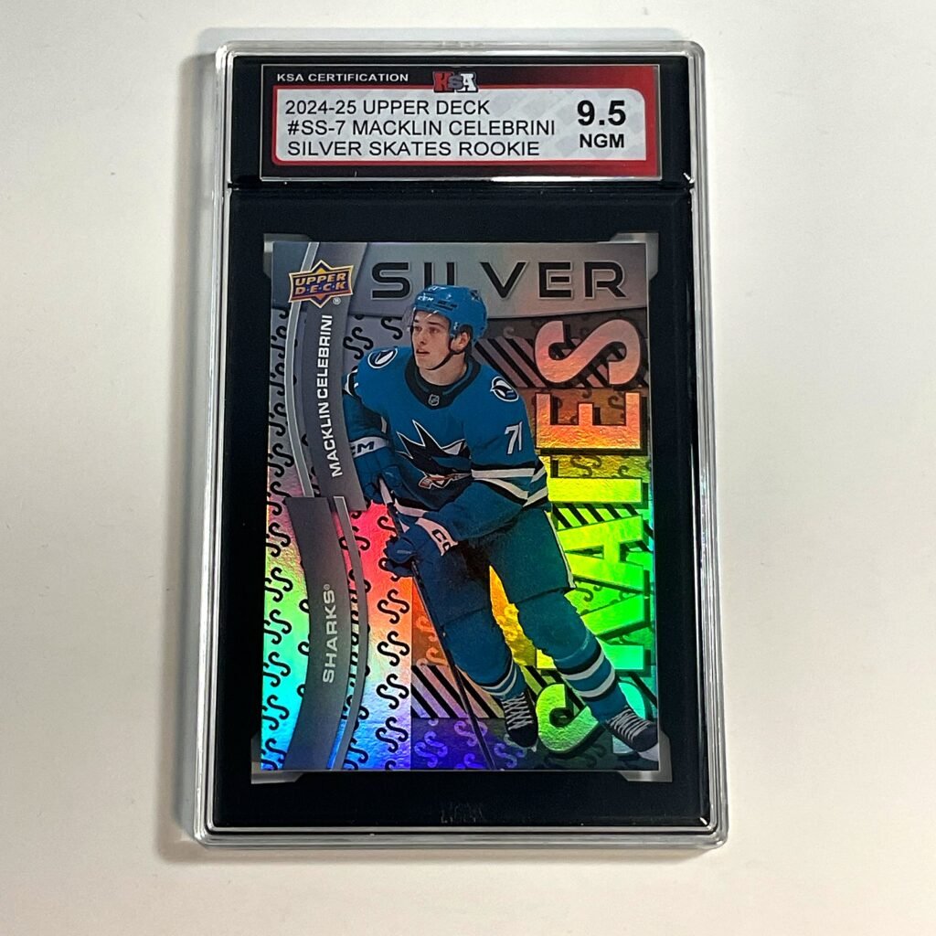 2024-25 Upper Deck Macklin Celebrini #SS-7 Silver Skates Rookie KSA 9.5