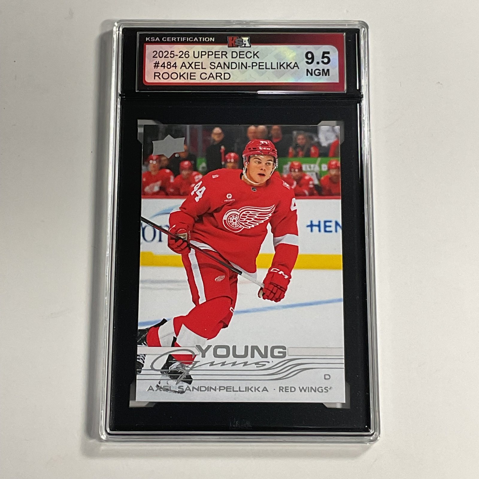 2025-26 Upper Deck Axel Sandin-Pellikka #484 Young Guns Rookie Card KSA 9.5