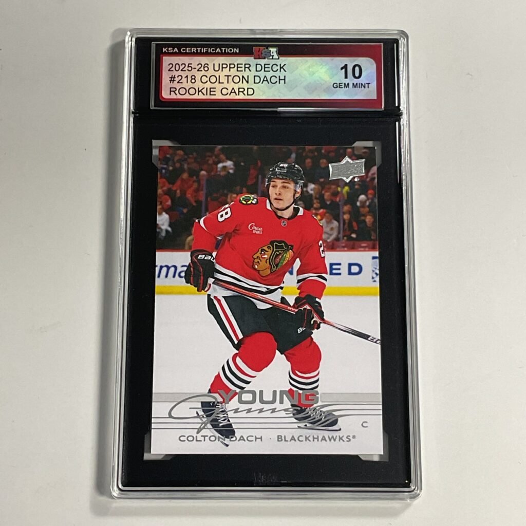 2025-26 Upper Deck Colton Dach #218 Young Guns Rookie Card KSA 10