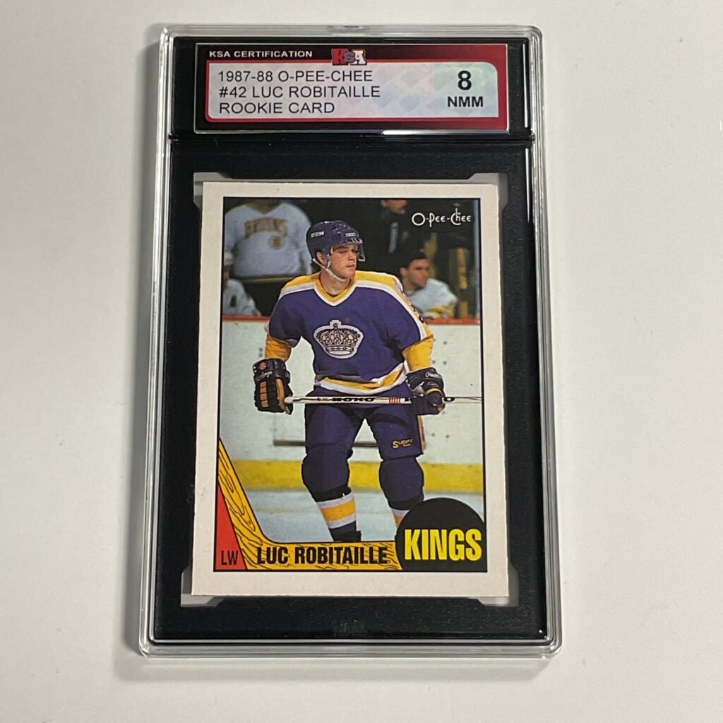 1987-88 O-Pee-Chee Luc Robitaille #42 Rookie Card KSA 8