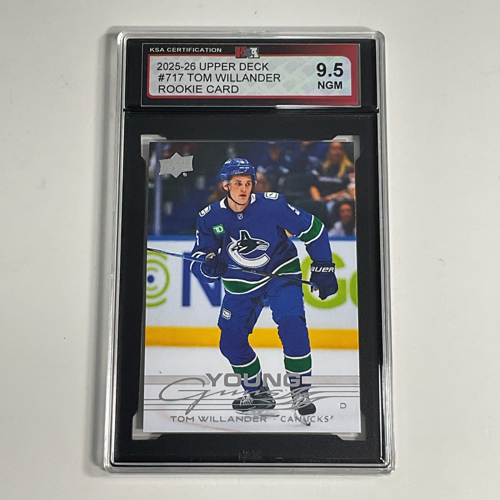 2025-26 Upper Deck Tom Willander #717 Young Guns Rookie Card KSA 9.5
