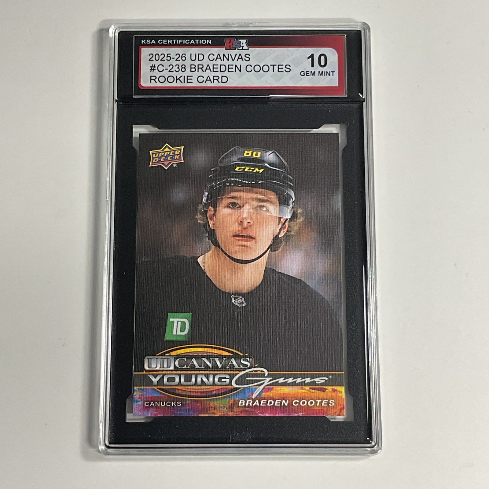 2025-26 UD Canvas Braeden Cootes #C-238 Young Guns Canvas Rookie KSA 10